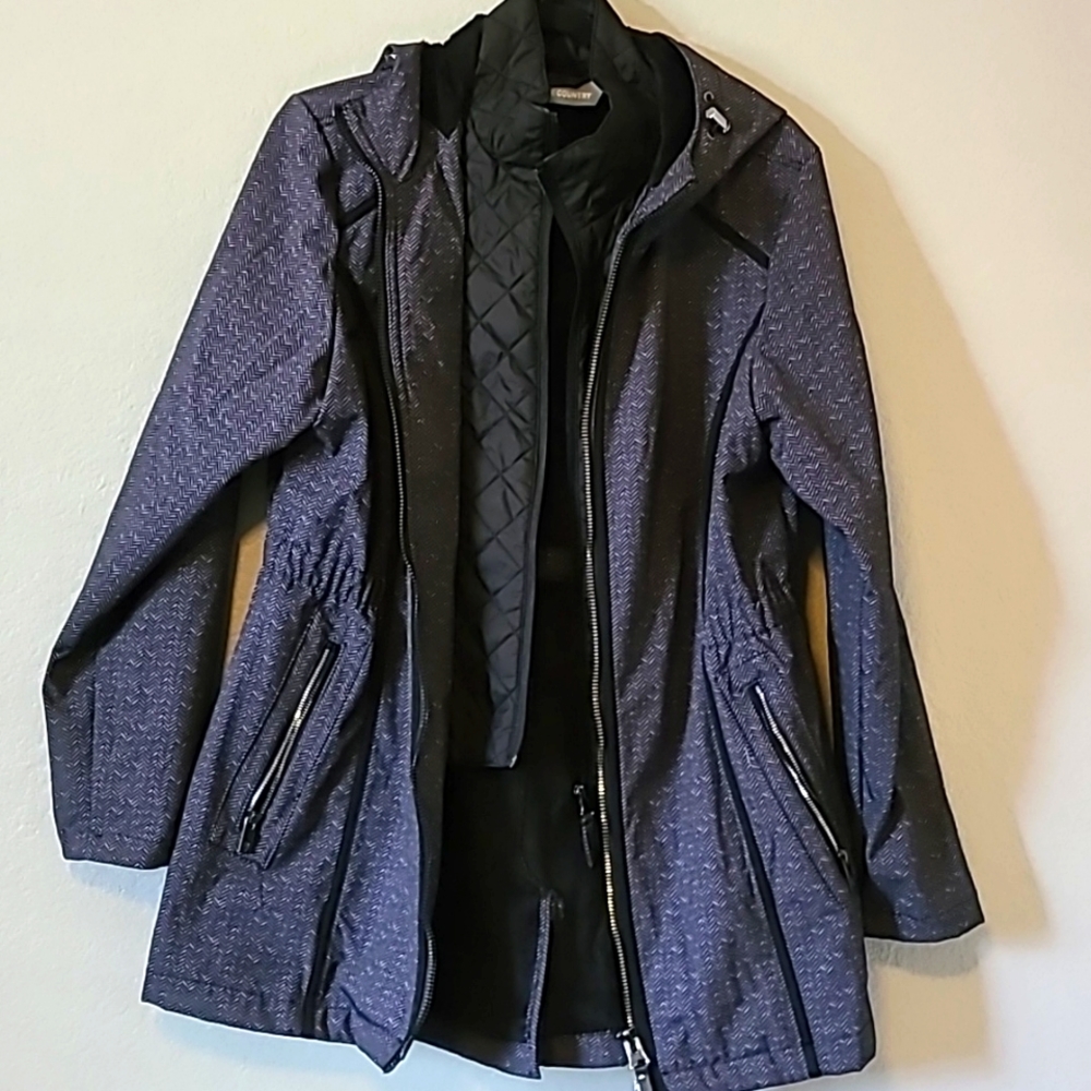 Blackband White Jacket with Hood